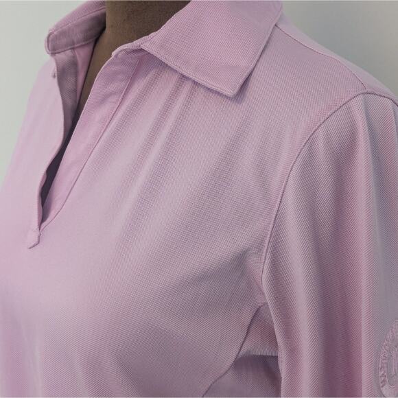 Adidas Golf Long Sleeve Pink Climacool Athletic Women's Polo Shirt V-neck, Sz S - Picture 5 of 12